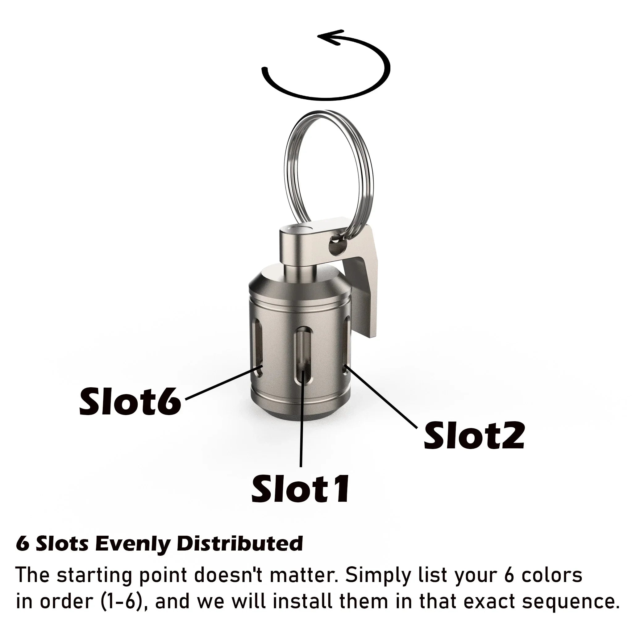 Titanium Grenade Keychain Glow Fob V2