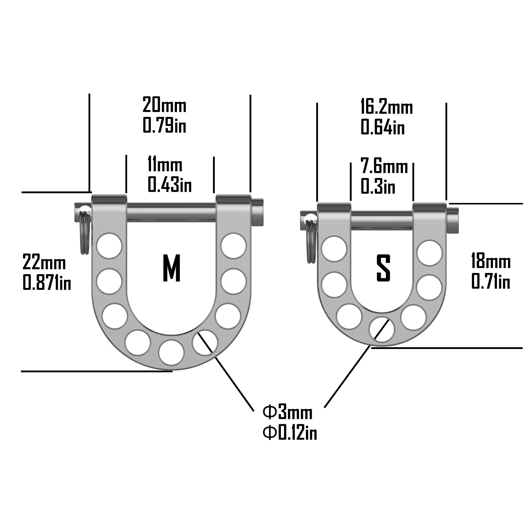 Titanium D Ring Shackle